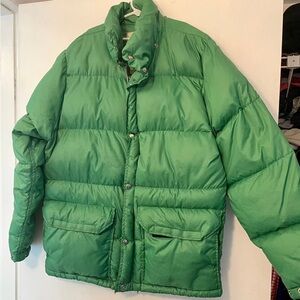 Vintage 70s The North Face Mens Small Green Down Puffer VTG Jacket